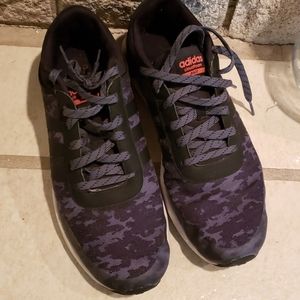 Adidas Cloudfoam Black and Gray Camo Sneakers